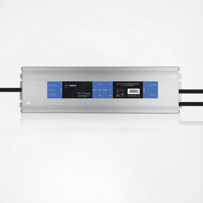 kelvo® SELAS KLV-107-0025 Τροφοδοτικό/Μετασχηματιστής Class I PELV 200W 16.6A AC 220-240V σε DC 12V Αδιάβροχο IP67 - Γκρι Ανθρακί Ματ - Μ25 x Π7.2 x Υ3.2cm - 5 Χρόνια Εγγύηση