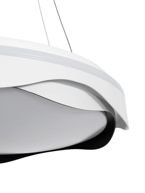 LOTUS GLB-101-0100 Μοντέρνο Κρεμαστό Φωτιστικό Οροφής LED 72W 7200lm 120° AC 220-240V IP20 Ρυθμιζόμενο Λευκό CCT με Χειριστήριο από 2700K έως 6000K Dimmable - Lumileds SMD Chip - Λευκό & Μαύρο Ματ - Μ50 x Π50 x Υ9.5cm - 3 Χρόνια Εγγύηση - 5