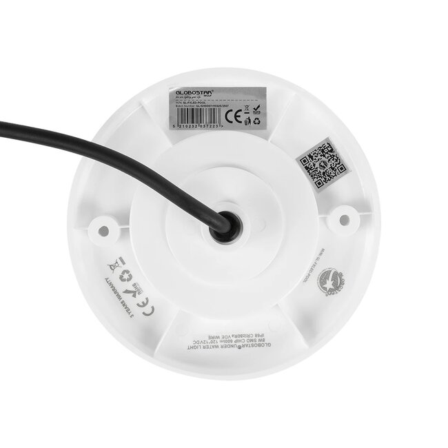 POOLARTY 61716 Υποβρύχιο Φωτιστικό για Σιντριβάνια/Πισίνες LED 8W 600lm 120° DC 12V Αδιάβροχο IP68 Θερμό Λευκό 2700K Dimmable - 1m VDE Rubber Καλώδιο - Φ13 x Υ2cm - 3 Χρόνια Εγγύηση