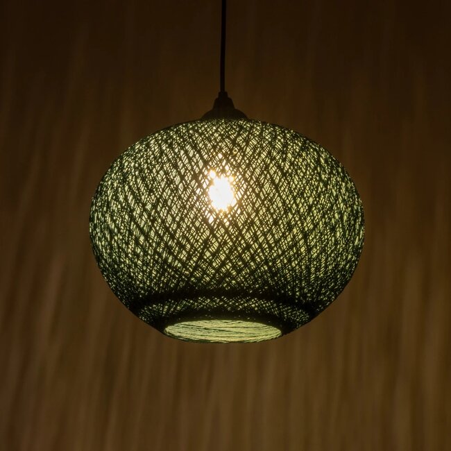 SOLEI 205-0014 Boho Κρεμαστό Φωτιστικό Οροφής με Ντουί 1 x E27 AC 220-240V IP20 - Πράσινο - M30 x Π30 x Υ35cm - 3