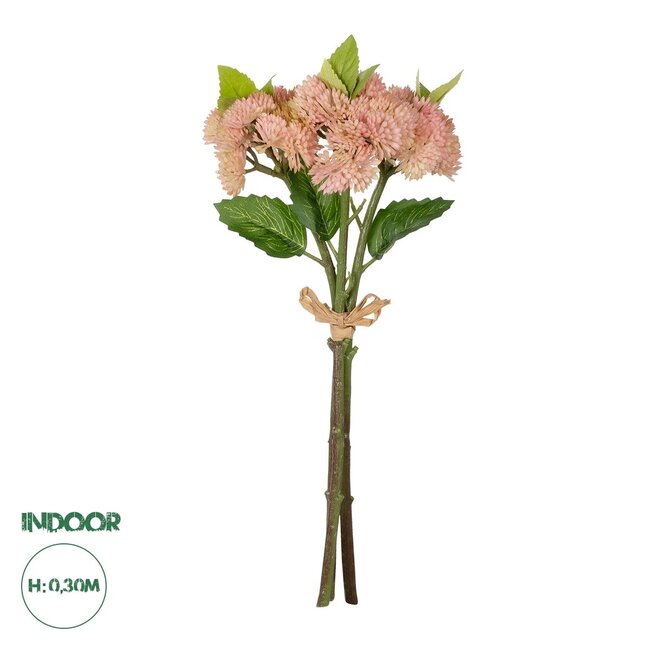 Artificial Garden SALMON PINK SEDUM BOUQUET 21350 Τεχνητό Διακοσμητικό Μπουκέτο Ροζ Σέδο Y30cm