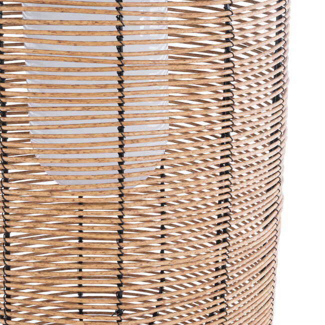 GRAMBIAN 02304 Boho Αυτόνομο Ηλιακό Κρεμαστό/Επιτραπέζιο Φωτιστικό Φαναράκι LED SMD 5W 200lm - Φ30 x Υ48cm - με Ενσωματωμένη Μπαταρία 600mAh - Φωτοβολταϊκό Πάνελ και Αισθητήρα Ημέρας-Νύχτας με Ασύρματο Χειριστήριο IR Μπεζ Μπαμπού Αδιάβροχο IP65 Θερμό Λευκό 3000K - 5 Χρόνια Εγγύηση - 7