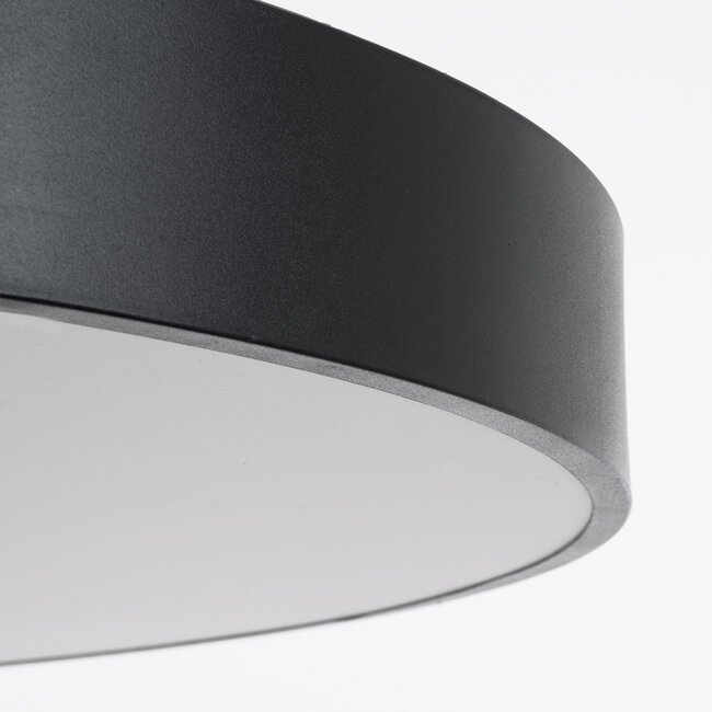 BURTON 61204-S Πλαφονιέρα Οροφής LED CCT 100W 11020lm 120° AC 220-240V - Εναλλαγή Φωτισμού μέσω Τηλεχειριστηρίου All In One Ψυχρό 6000k+Φυσικό 4500k+Θερμό 2700k Dimmable Φ80cm - Μαύρο - 3 Years Warranty - 6