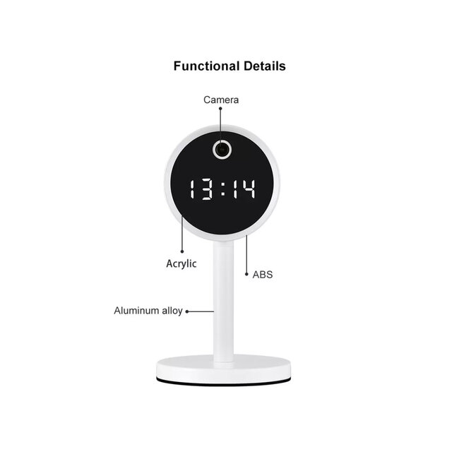 86007 Rechargeable Table Camera WiFi HD 1080P 160° 1500mAh Two Way Audio Motion Detection & Digital Clock - Επαναφορτιζόμενη Επιτραπέζια Κάμερα WiFi HD 1080P 160° 1500mAh Διπλή Κατέυθυνση Ομιλίας Ανιχνευτή Κίνησης & Ψηφιακό Ρολόι - Ροζ - 14