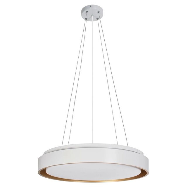 kelvo® BARCHETTA KLV-101-0267 Κρεμαστό Φωτιστικό Οροφής LED 72W 7200lm 120° AC 220-240V IP20 Ρυθμιζόμενο Λευκό CCT με Χειριστήριο από 2700K έως 6000K Dimmable - Lumileds SMD Chip - Λευκό & Σαμπανιζέ Χρυσό Ματ - Μ48 x Π48 x Υ8.2cm - 3 Χρόνια Εγγύηση - 4