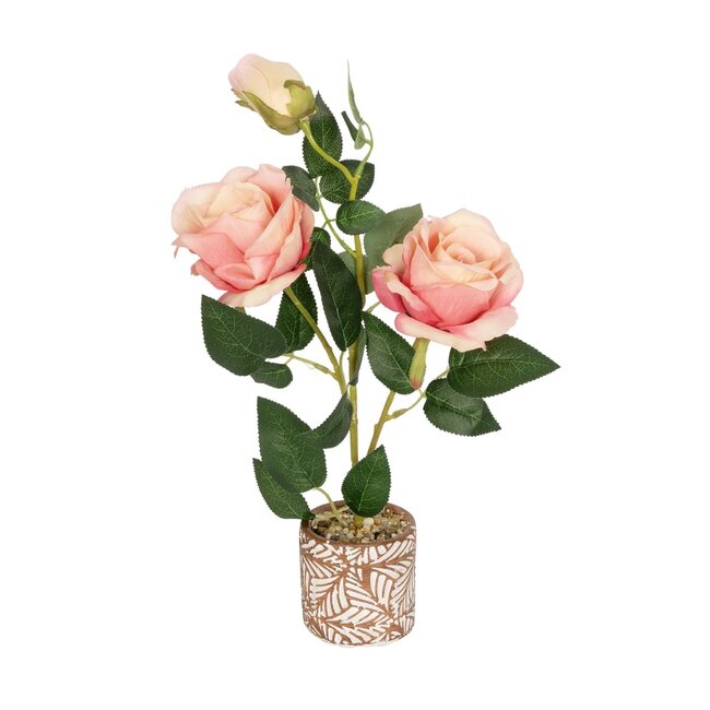Artificial Garden PINK ROSE 20984 Διακοσμητικό Φυτό Ροζ Τριαντάφυλλα  Υ38cm