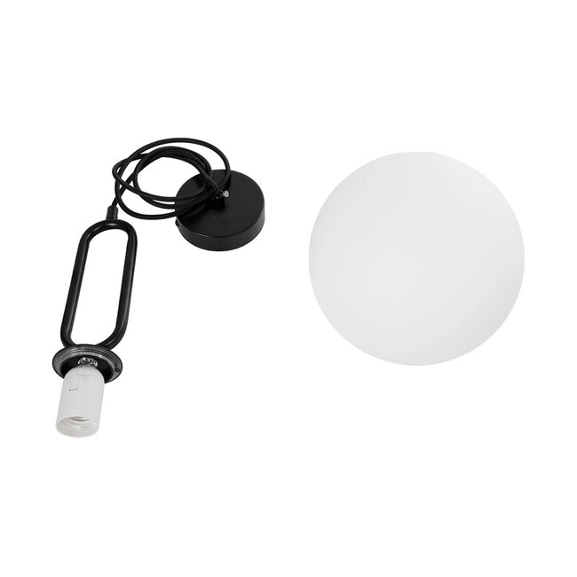 kelvo® BELLISSIMO KLV-101-0373 Κρεμαστό Φωτιστικό Οροφής για Λάμπα με Ντουί E27 AC 220-240V IP20 - Μαύρο Ματ & Λευκό - Μ20 x Π20 x Υ42cm - 9