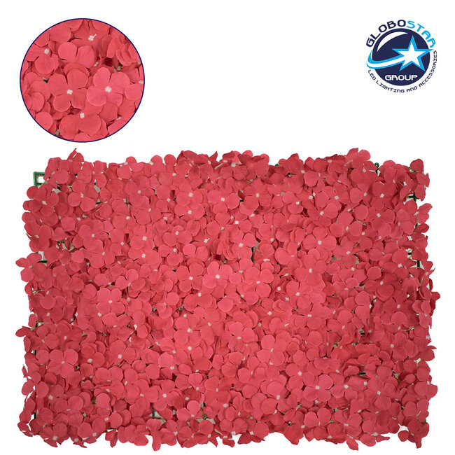 78330 Συνθετικό Πάνελ Λουλουδιών - Κάθετος Κήπος Ορτανσία Σκούρο Ροζ Μ60 x Υ40 x Π5cm