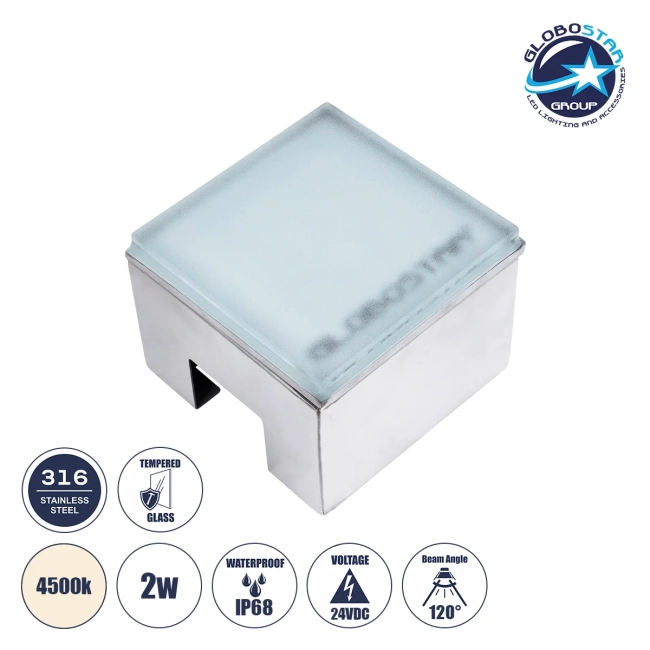CYBOLITHOS 60947 Χωνευτό Αρχιτεκτονικο Φωτιστικό Σποτ Δαπέδου LED 2W 230lm 120° DC 24V Αδιάβροχο IP68 IK06 Φυσικό Λευκό 4500K Dimmable - Bridgelux SMD Chip - Γαλακτερό Tempered Glass & Ανοξείδωτο Ατσάλι SS316 - Μ10 x Π10x Υ8cm / Q10 x 10cm - 3 Χρόνια Εγγύηση CYBOLITHOS 60947 Χωνευτό Αρχιτεκτονικο Φωτιστικό Σποτ Δαπέδου LED 2W 230lm 120° DC 24V Αδιάβροχο IP68 IK06 Φυσικό Λευκό 4500K Dimmable - Bridgelux SMD Chip - Γαλακτερό Tempered Glass & Ανοξείδωτο Ατσάλι SS316 - Μ10 x Π10x Υ8cm / Q10 x 10cm - 3 Χρόνια Εγγύηση