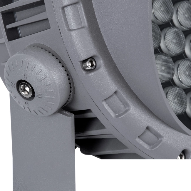 FLOODMENA 90646 Προβολέας Σποτ Wall Washer με Αντιθαμβωτική Γρίλια LED 48W 4320lm 30° AC 220-240V Αδιάβροχο IP65 Θερμό Λευκό 2700K - Bridgelux SMD Chip - Γκρι Ανθρακί - Μ25 x Π25 x Υ18cm - 3 Χρόνια Εγγύηση - 7