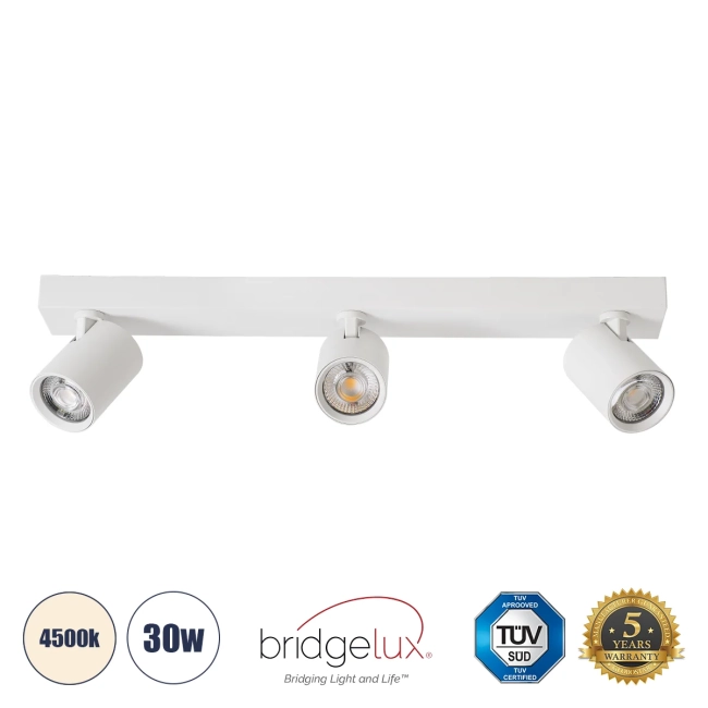 LEONARDO 60349 Μοντέρνο Φωτιστικό Οροφής LED 30W 3600lm 60° AC 220-240V IP20 Φυσικό Λευκό 4500K - Bridgelux COB - Λευκό - Μ52 x Π7 x Υ11.8cm - 5 Χρόνια Εγγύηση LEONARDO 60349 Μοντέρνο Φωτιστικό Οροφής LED 30W 3600lm 60° AC 220-240V IP20 Φυσικό Λευκό 4500K - Bridgelux COB - Λευκό - Μ52 x Π7 x Υ11.8cm - 5 Χρόνια Εγγύηση