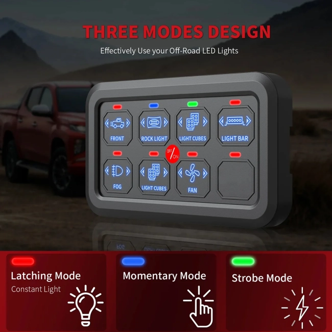 81503 Ψηφιακό Πάνελ Ελέγχου Φωτισμού DIY Bluetooth για Οχήματα με 8 Διακόπτες On/Off DC 12-24V Max 1200W 60A Αδιάβροχο IP65 Μ12 x Π7 x Υ1.5cm - 2 Χρόνια Εγγύηση - 11