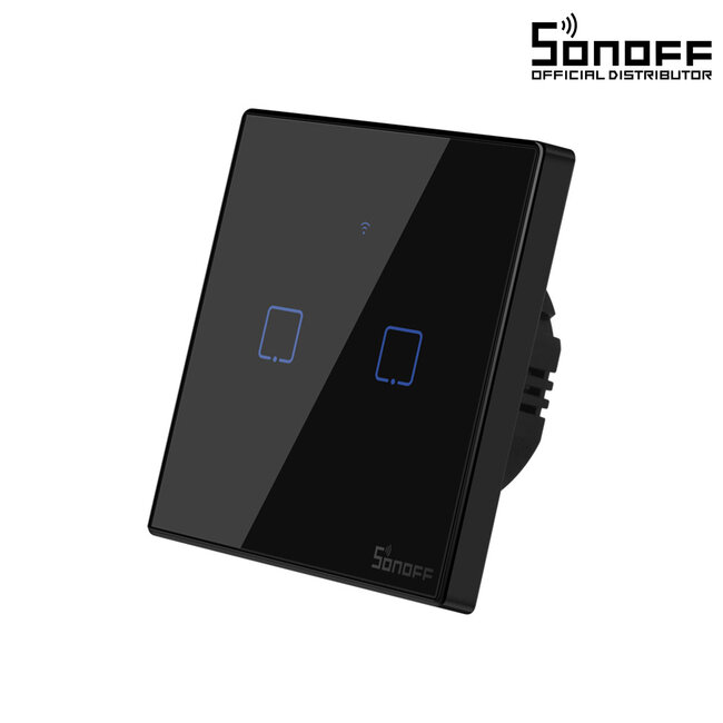 80019 SONOFF T3EU2C-TX-EU-R2 - Wi-Fi Smart Wall Touch Button Switch 2 Way TX GR Series