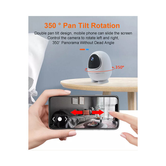 86008 Rechargeable Table Camera WiFi HD 1080P 3MP 350° 5200mAh Two Way Audio & Motion Detection - Επαναφορτιζόμενη Επιτραπέζια Κάμερα WiFi HD 1080P 350° 5200mAh Διπλή Κατέυθυνση Ομιλίας με Ανιχνευτή Κίνησης - Λευκό - 16