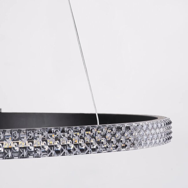 kelvo® DIAMOND KLV-101-0229 Κρεμαστό Φωτιστικό Οροφής LED 45W 4500lm 180° AC 220-240V IP20 Ρυθμιζόμενο Λευκό CCT με Χειριστήριο από 2700K έως 6000K Dimmable - Lumileds SMD Chip - Μαύρο Ματ - Μ60 x Π60 x Υ3cm - 3 Χρόνια Εγγύηση - 6