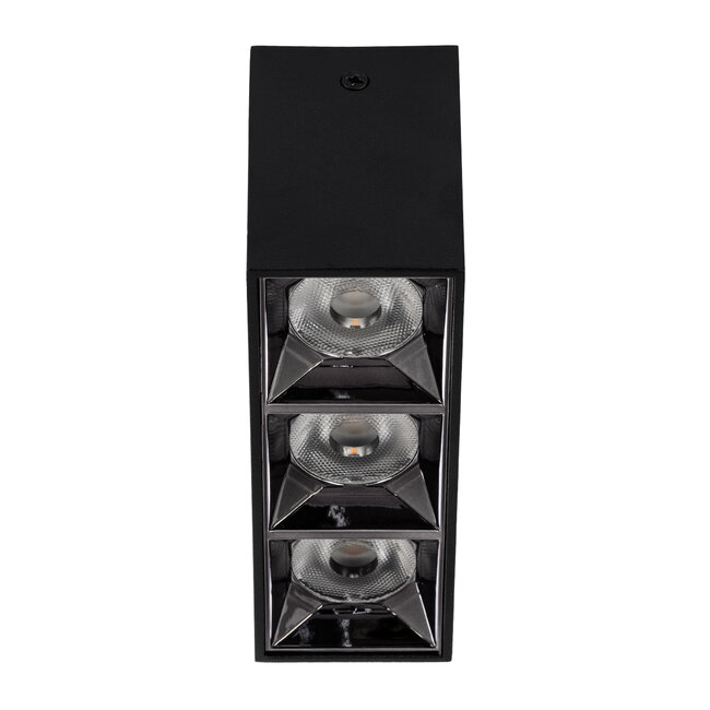 LUMINAR SUPERIOR 60324 Επιφανειακό LED Spot Downlight TrimLess 12W 1680lm 36° AC 220-240V IP20 Μ11.8 x Π4.2 x Υ6.6cm - Μαύρο με Κάτοπτρο Χρωμίου - Φυσικό Λευκό 4500K - Bridgelux High Lumen Chip Gen2 - TÜV Certified Driver - 5 Years Warranty - 7