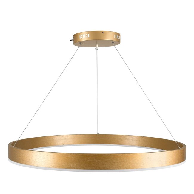 kelvo® VENOM KLV-101-0192 Κρεμαστό Φωτιστικό Οροφής LED 67W 6700lm 120° AC 220-240V IP20 Ρυθμιζόμενο Λευκό CCT με Χειριστήριο από 2700K έως 6000K Dimmable - Lumileds SMD Chip - Χρυσό Πλατίνα - Μ80 x Π80 x Υ6.5cm - 3 Χρόνια Εγγύηση - 5