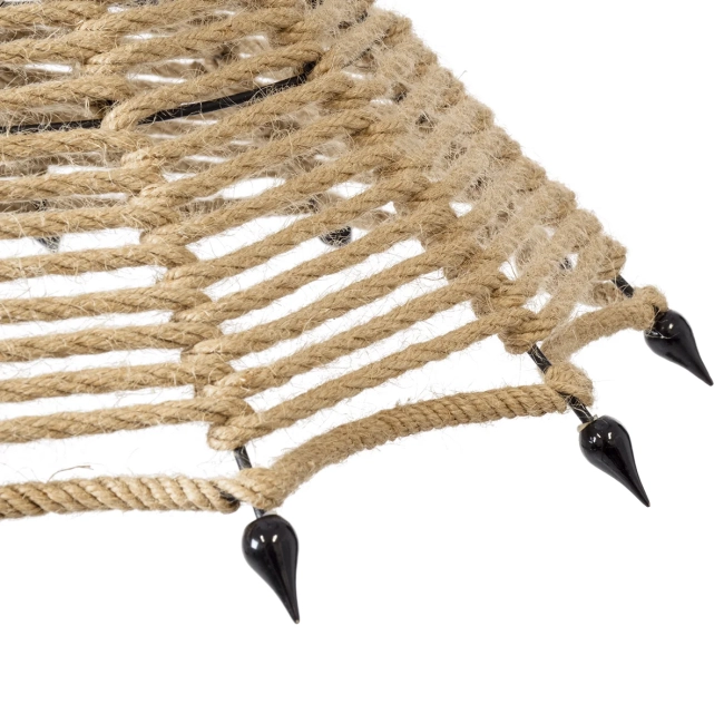  OZERO 01603 Boho Κρεμαστό Φωτιστικό Οροφής με Ντουί 1 x E27 AC 220-240V IP20 - Μπεζ & Μαύρο - Μ41 x Π41 x Y28cm - 9
