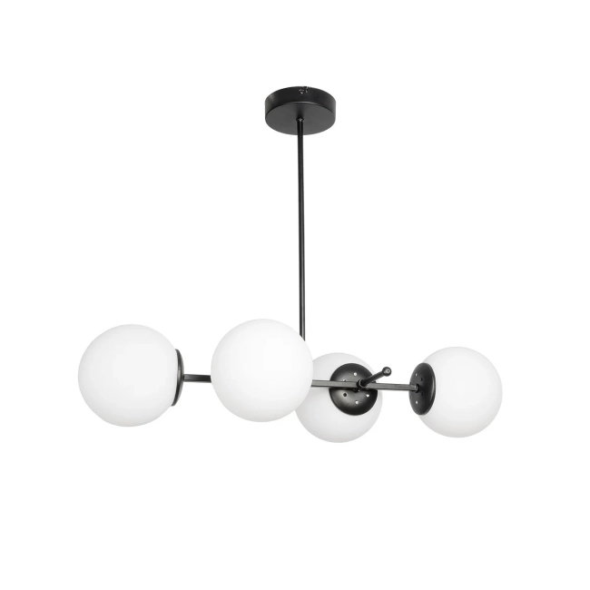 GLOBUS 203-0104 Μοντέρνο Φωτιστικό Οροφής με Ντουί 4 x E27 AC 220-240V IP20 - Λευκό & Μαύρο - Μ70 x Π34 x Υ15cm - 10