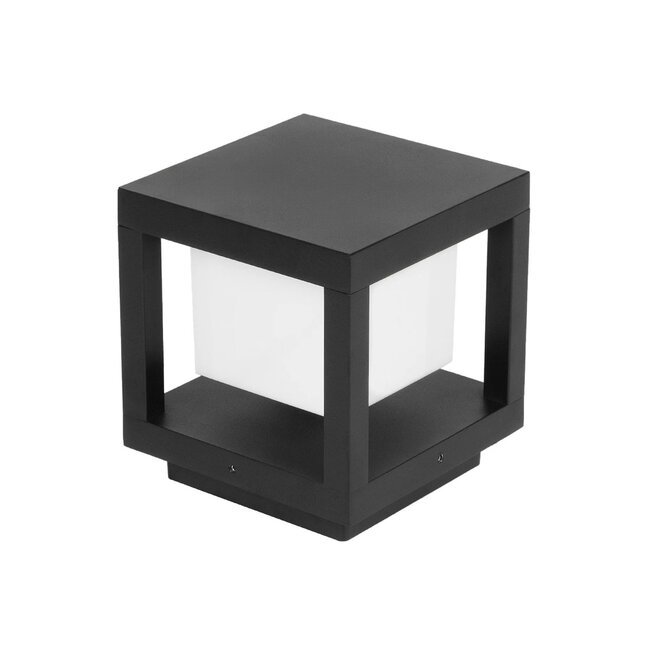 PRISM GLB-103-0017 Φωτιστικό Κολωνάκι Κήπου LED 10W 900lm 90° AC 220-240V Αδιάβροχο IP65 Θερμό Λευκό 2700K - Sanan SMD Chip - Μαύρο Ματ - Μ15 x Π15 x Υ16cm - 3 Χρόνια Εγγύηση