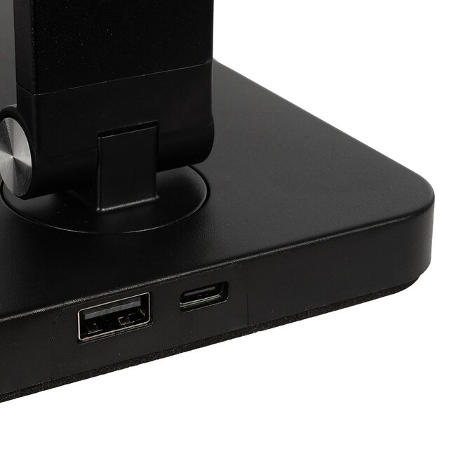 TEBLA 60481 Μοντέρνο Επιτραπέζιο Φωτιστικό Γραφείου LED 5W 500lm 120° AC 220-240V IP20 Ρυθμιζόμενο Λευκό CCT με Αφή 2700K/4500K/6000K Dimmable - Bridgelux SMD Chip - Μαύρο - Μ11 x Π31 x Υ52cm - 2 Χρόνια Εγγύηση - 8