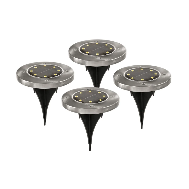  SEEDS 71503 Διακοσμητικό Φωτιστικό Κήπου LED 3W 120lm 60° DC 5V με Φωτοβολταϊκό Panel 5V 0.1W & Επαναφορτιζόμενη Μπαταρία Li-ion 3.2V 600mAh Αδιάβροχο IP65 Θερμό Λευκό 2700K - Πακέτο 4 Τεμαχίων - Μ12 x Π12 x Υ13cm - 2 Χρόνια Εγγύηση