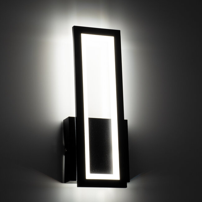 TIARA 61327 Φωτιστικό Τοίχου - Απλίκα Design LED CCT 12W 1440lm 360° AC 220-240V - Εναλλαγή Φωτισμού μέσω Διακόπτη On/Off All In One Ψυχρό 6000k+Φυσικό 4500k+Θερμό 2700k Μ12.5 x Π4 x Υ32cm - Μαύρο - 3 Years Warranty - 8