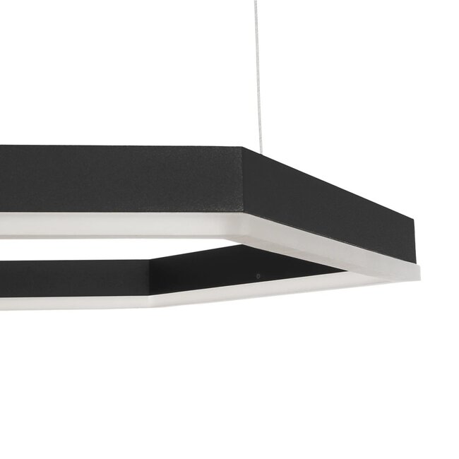 kelvo® LEXAGON KLV-101-0179 Κρεμαστό Φωτιστικό Οροφής LED 120W 12000lm 200° AC 220-240V IP20 Ρυθμιζόμενο Λευκό CCT με Χειριστήριο από 2700K έως 6000K Dimmable - Lumileds SMD Chip - Μαύρο Ματ - Μ110 x Π90 x Υ110cm - 3 Χρόνια Εγγύηση - 5