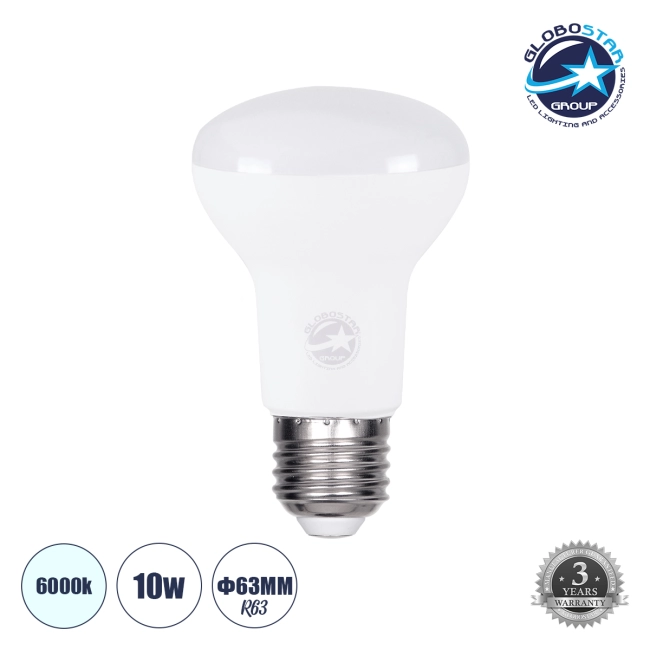 SPOTBULB 60078 Λάμπα E27 R63 LED 10W 1000lm 120° AC 220-240V IP20 Ψυχρό Λευκό 6000K - Lumileds SMD Chip - Λευκό Γαλακτερό - Μ6.3 x Π6.3 x Υ10.4cm - 3 Χρόνια Εγγύηση