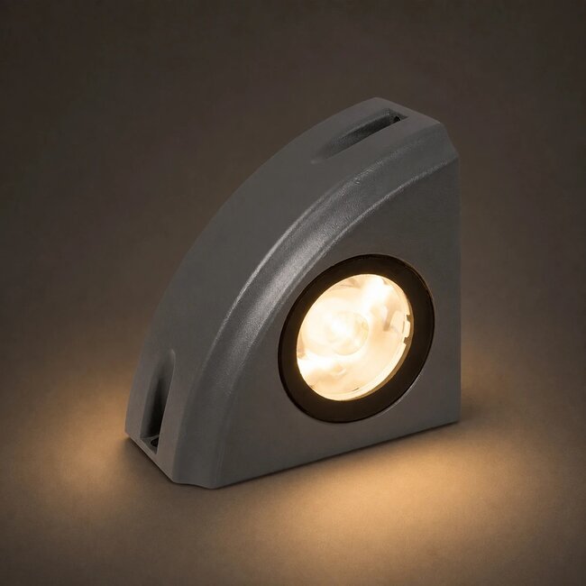 FLOODORA GLB-103-0029 Προβολέας Σποτ Wall Washer LED 3W 270lm 5° AC 220-240V Αδιάβροχο IP65 Θερμό Λευκό 2700K - Sanan SMD Chip - Γκρι Ανθρακί Ματ - Μ8 x Π5 x Υ8cm - 3 Χρόνια Εγγύηση - 2