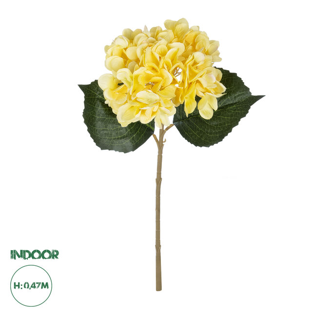 Artificial Garden YELLOW HYDRANGEA BRANCH 21176 Τεχνητό Διακοσμητικό Κλαδί Ορτανσίας Κίτρινης  Y47cm