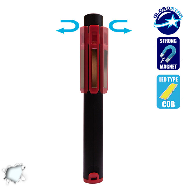 Φορητός Φακός PEN COB LED Κόκκινο Χρώμα  07007 - 4