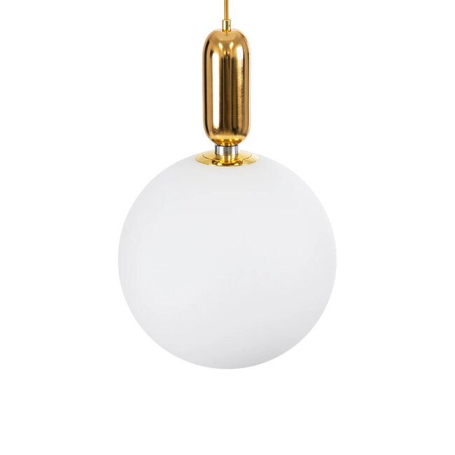 kelvo® ESTETICO KLV-101-0383 Κρεμαστό Φωτιστικό Οροφής για Λάμπα με Ντουί E27 AC 220-240V IP20 - Χρυσό Βούρτσας Πλατίνα & Λευκό - Μ30 x Π30 x Υ48cm - 6