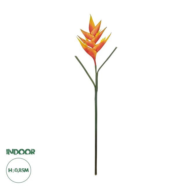 Artificial Garden ORANGE PEACOCK BRANCH 21397 Τεχνητό Διακοσμητικό Κλαδί Πορτοκαλί πουλί του παραδείσου Y85cm