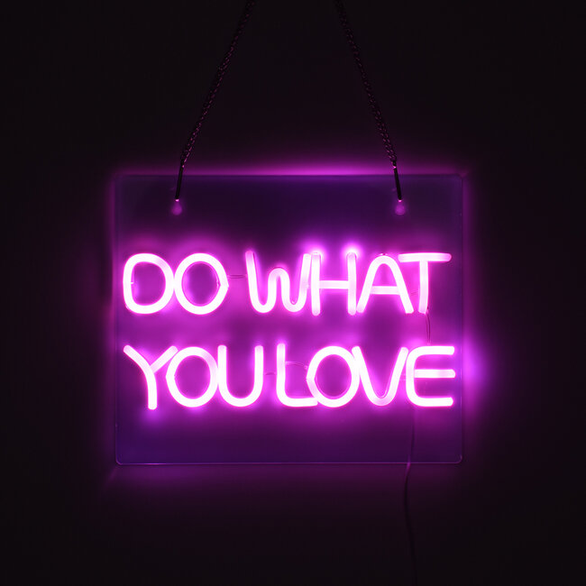 85852 Φωτιστικό Ταμπέλα Φωτεινή Επιγραφή NEON LED Σήμανσης DO WHAT YOU LOVE 30W AC 230V με Διακόπτη On/Off Ροζ - 5