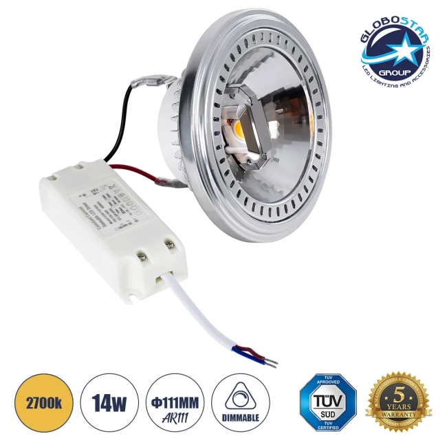 DARKO 60383 Σποτ AR111 LED 14W 1582lm 40° AC 220-240V IP20 Θερμό Λευκό 2700K Dimmable - Indirect Anti-Glare Reflector - Bridgelux High Lumen COB Gen2 & TÜV SÜD Driver - Μ11.1 x Π11.1 x Υ6.6cm - 3 Χρόνια Εγγύηση DARKO 60383 Σποτ AR111 LED 14W 1582lm 40° AC 220-240V IP20 Θερμό Λευκό 2700K Dimmable - Indirect Anti-Glare Reflector - Bridgelux High Lumen COB Gen2 & TÜV SÜD Driver - Μ11.1 x Π11.1 x Υ6.6cm - 3 Χρόνια Εγγύηση