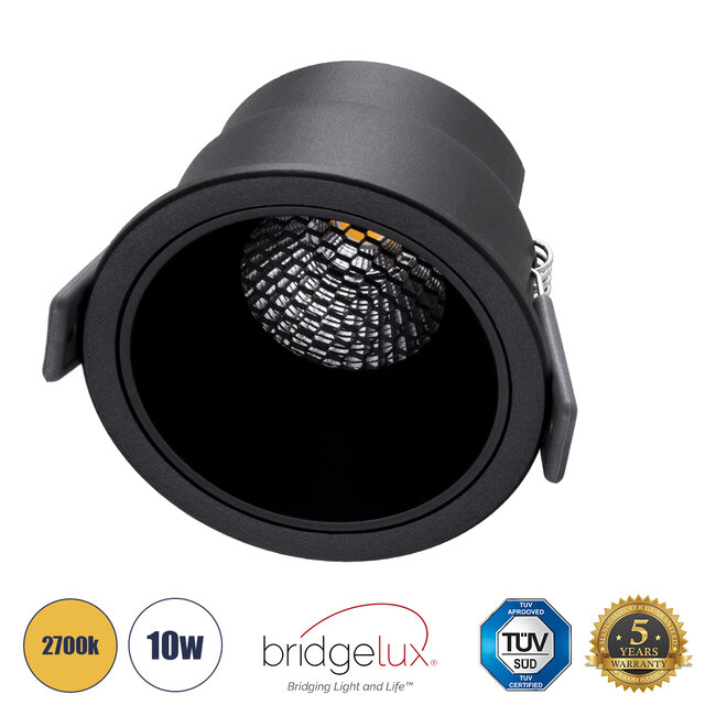 PLUTO-M 60257 Χωνευτό LED Spot Downlight TrimLess Φ8.4cm 10W 1250lm 38° AC 220-240V IP20 Φ8.4 x Υ5.9cm - Στρόγγυλο - Μαύρο & Anti-Glare HoneyComb - Θερμό Λευκό 2700K - Bridgelux COB - 5 Years Warranty PLUTO-M 60257 Χωνευτό LED Spot Downlight TrimLess Φ8.4cm 10W 1250lm 38° AC 220-240V IP20 Φ8.4 x Υ5.9cm - Στρόγγυλο - Μαύρο & Anti-Glare HoneyComb - Θερμό Λευκό 2700K - Bridgelux COB - 5 Years Warranty