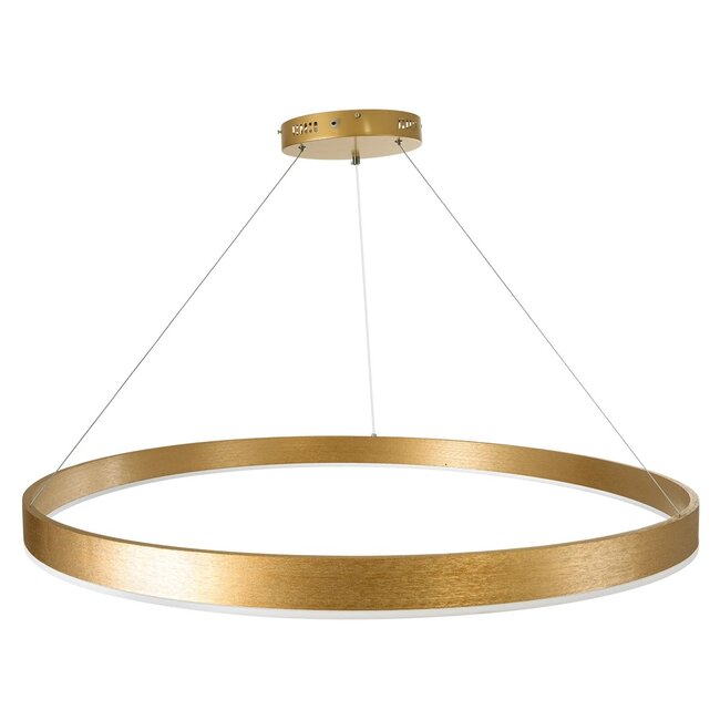 kelvo® VENOM KLV-101-0195 Κρεμαστό Φωτιστικό Οροφής LED 75W 7500lm 120° AC 220-240V IP20 Ρυθμιζόμενο Λευκό CCT με Χειριστήριο από 2700K έως 6000K Dimmable - Lumileds SMD Chip - Χρυσό Πλατίνα - Μ100 x Π100 x Υ6.5cm - 3 Χρόνια Εγγύηση - 5