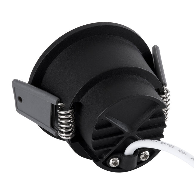 PLUTO-S 60250 Χωνευτό LED Spot Downlight TrimLess Φ6.4cm 7W 910lm 38° AC 220-240V IP20 Φ6.4 x Υ4.9cm - Στρόγγυλο - Μαύρο & Anti-Glare HoneyComb - Φυσικό Λευκό 4500K - Bridgelux COB - 5 Years Warranty - 4