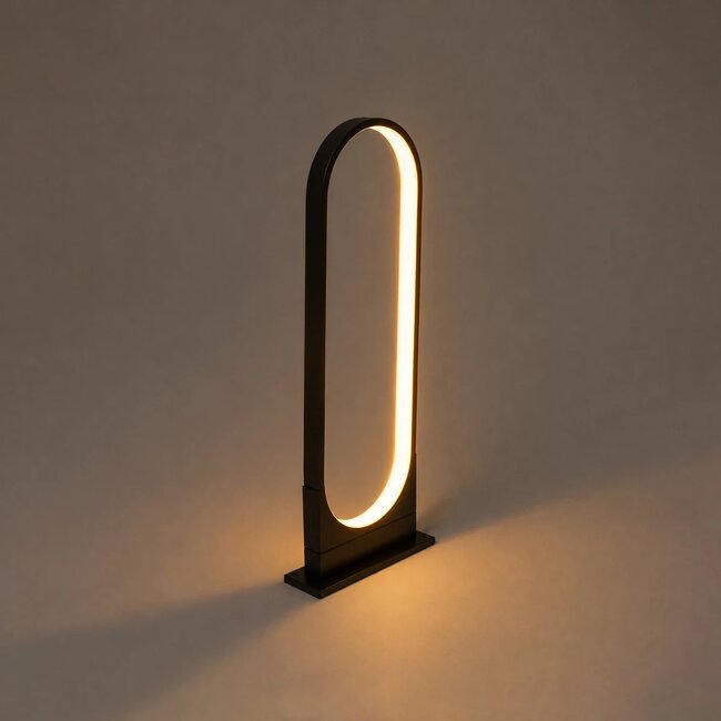 LUNEA GLB-103-0010 Φωτιστικό Κολωνάκι Κήπου LED 15W 1350lm 120° AC 220-240V Αδιάβροχο IP65 Θερμό Λευκό 2700K - Sanan SMD Chip - Μαύρο Ματ - Μ22 x Π7 x Υ60cm - 3 Χρόνια Εγγύηση