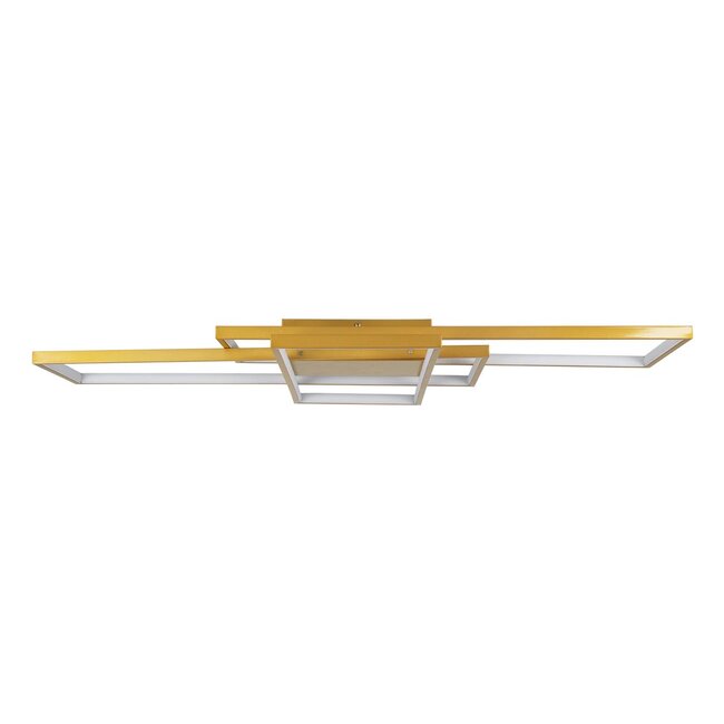 kelvo® QUADRA KLV-101-0298 Φωτιστικό Οροφής LED 120W 12000lm 120° AC 220-240V IP20 Ρυθμιζόμενο Λευκό CCT με Χειριστήριο από 2700K έως 6000K Dimmable - Lumileds SMD Chip - Σαμπανιζέ Χρυσό Ματ - Μ105 x Π60 x Υ9cm - 3 Χρόνια Εγγύηση - 4