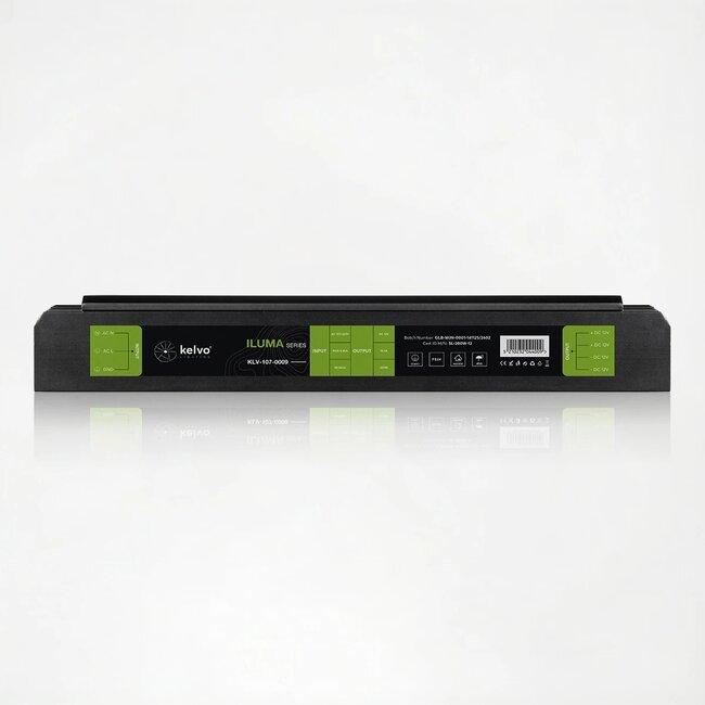 kelvo® ILUMA KLV-107-0009 Slim Τροφοδοτικό/Μετασχηματιστής Class I PELV 200W 16.5A AC 220-240V σε DC 12V IP20 - Γκρι Ανθρακί Ματ - Μ18.5 x Π5.9 x Υ2.8cm - 5 Χρόνια Εγγύηση - 5