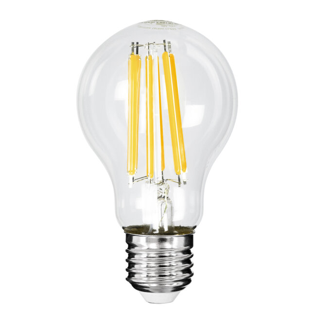 99087 Λάμπα LED Long Filament E27 A60 Γλόμπος 7W 1470lm 360° AC 220-240V IP20 Φ6 x Υ11cm Θερμό Λευκό 2700K με Διάφανο Γυαλί - Pro Series 210lm/W - A Ενεργειακή Κλάση - 3 Χρόνια Εγγύηση - 6