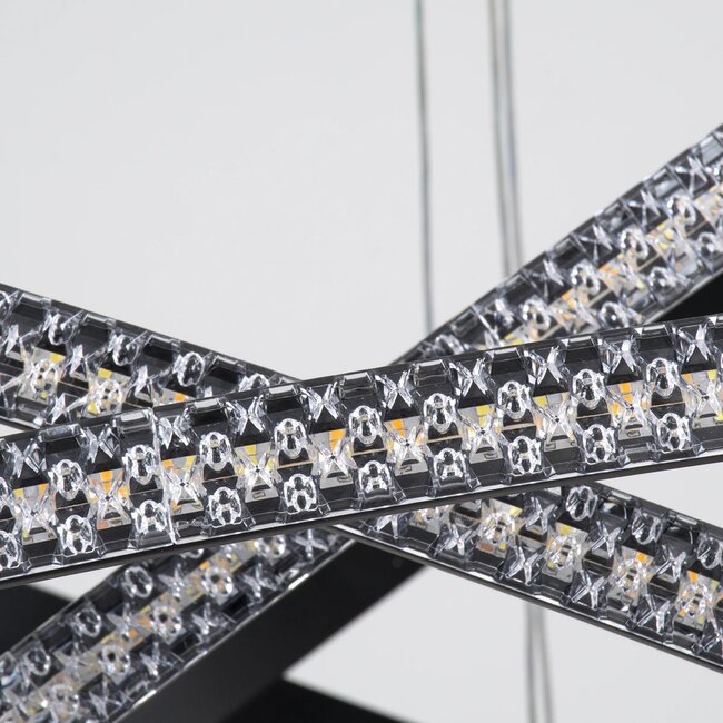 kelvo® DIAMOND KLV-101-0241 Κρεμαστό Φωτιστικό Οροφής LED 150W 15000lm 180° AC 220-240V IP20 Ρυθμιζόμενο Λευκό CCT με Χειριστήριο από 2700K έως 6000K Dimmable - Lumileds SMD Chip - Μαύρο Ματ - Μ100 x Π100 x Υ100cm - 3 Χρόνια Εγγύηση - 7