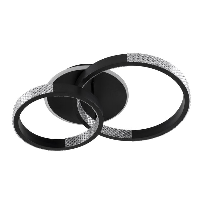 DIAMOND 61111 Φωτιστικό Οροφής Δαχτυλίδι-Κύκλος LED CCT 67W 8078lm 360° AC 220-240V - Εναλλαγή Φωτισμού μέσω Τηλεχειριστηρίου All In One Ψυχρό 6000k+Φυσικό 4500k+Θερμό 2700k Dimmable Φ30+40cm+BackLight Base - Μαύρο - 3 Years Warranty - 4