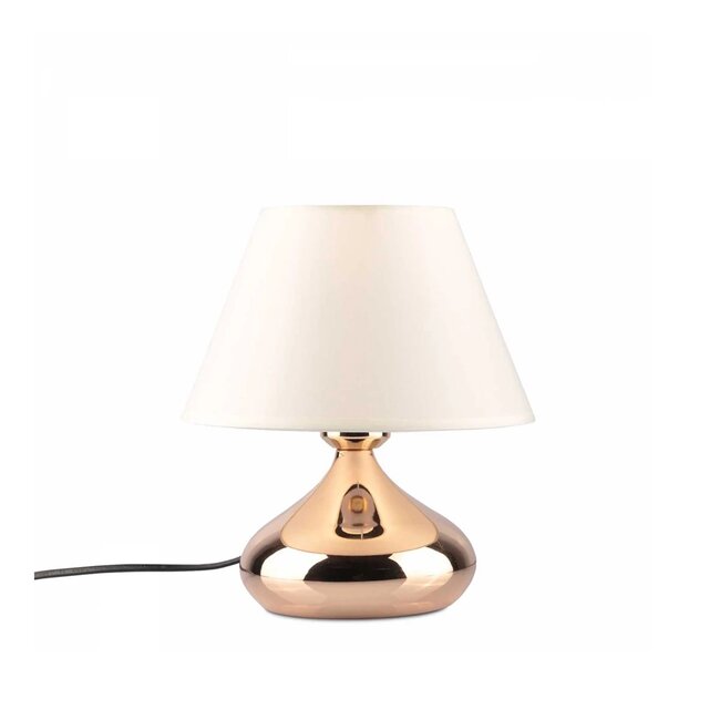 KORG 204-0184 Μοντέρνο Επιτραπέζιο Φωτιστικό Πορτατίφ Μονόφωτο 1 x E27 AC 220-240V IP20 Μπεζ & Χάλκινο - Μ17 x Π17 x Υ23cm