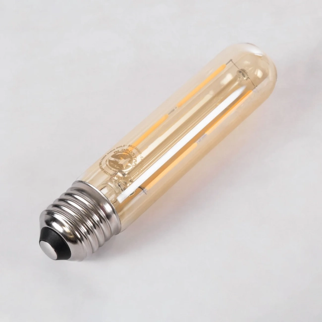 TUBIS 99049 Λάμπα Σωλήνας E27 T30 LED 4W 350lm 360° AC 220-240V IP20 Ultra Θερμό Λευκό 2200K Dimmable - Long Filament Chip - Μελί - Μ3 x Π3 x Υ13.5cm - 3 Χρόνια Εγγύηση