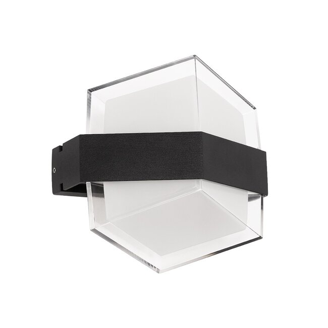 EMPIRE 60781 Μοντέρνο Φωτιστικό Τοίχου - Απλίκα LED 12W 1200lm 120° AC 220-240V Αδιάβροχο IP65 Θερμό Λευκό 2700K - Bridgelux SMD Chip & TÜV SÜD Driver - Μαύρο Ματ - Μ18.5 x Π17 x Υ10cm - 3 Χρόνια Εγγύηση