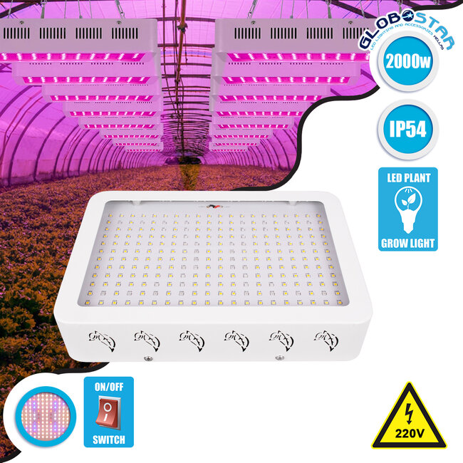 85952 Grow Light Full Spectrum LED Φωτιστικό Ανάπτυξης Φυτών Θερμοκηπίου SMD 2835 2000W 160° AC230V IP54 Εσωτερικού Χώρου για Κάλυψη Επιφάνειας 3m x 3m Πλήρους Φάσματος Φωτισμού