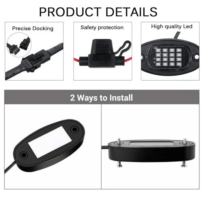 85331 Car Underbody LED Flood Kit DC 12V 60W με Smart Bluetooth Controller - Εφαρμογή APP & Ασύρματο Χειριστήριο RF Αδιάβροχο IP68 Πολύχρωμο RGB - 10